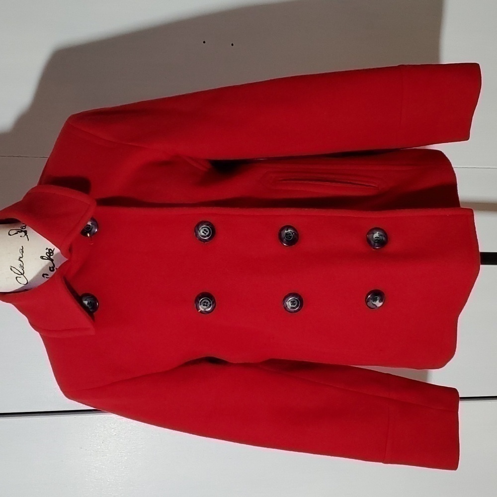 Harve Benard- Womens Elegant Red Double Breasted Wool Blazer Coat  Sz.10